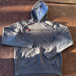 Men’s Champion Gray Long Sleeve Heavyweight Pullover Hoodie Size Medium